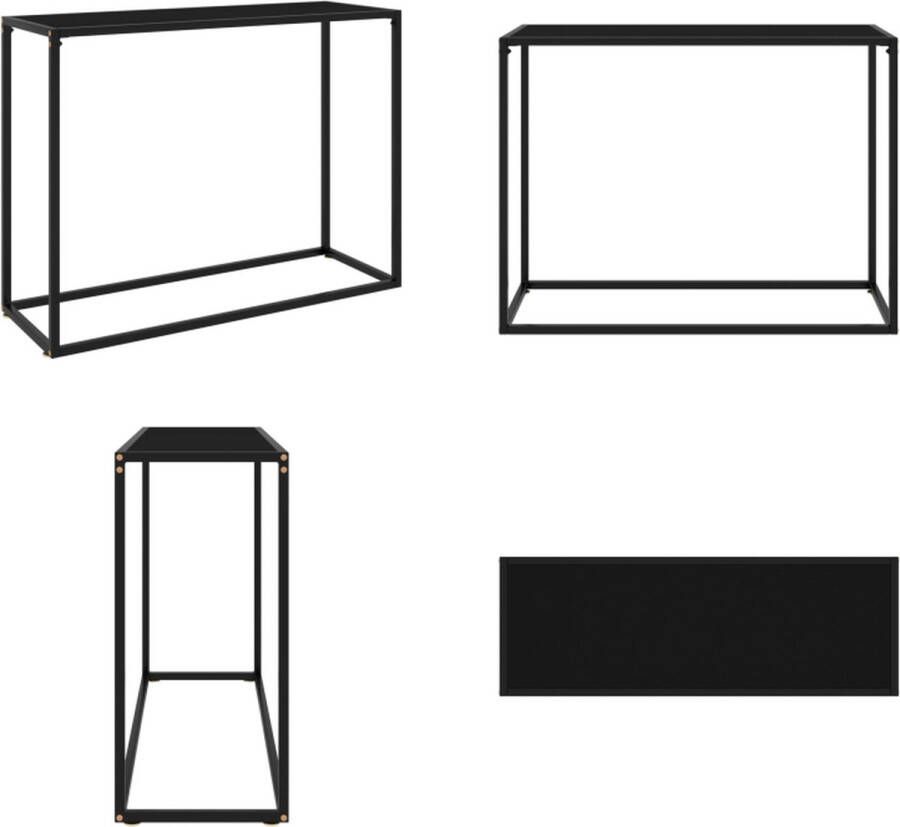 VidaXL Wandtafel 100x35x75 cm gehard glas zwart Wandtafel Wandtafels Bijzettafel Bijzettafels - Foto 2