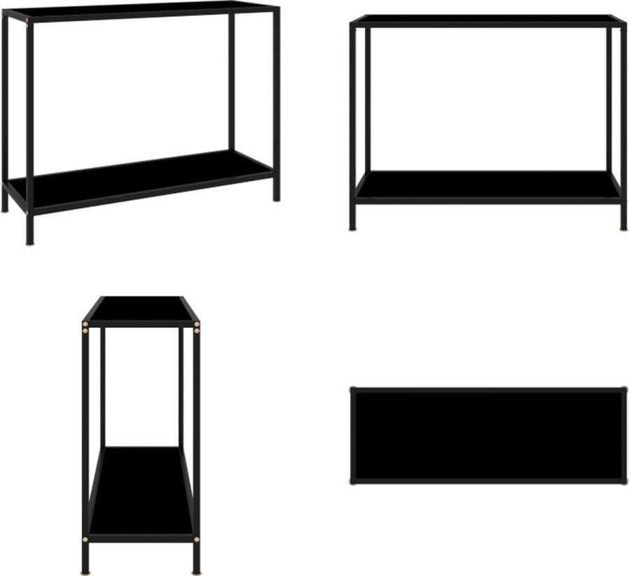 VidaXL Wandtafel 100x35x75 cm gehard glas zwart Wandtafel Wandtafels Bijzettafel Bijzettafels