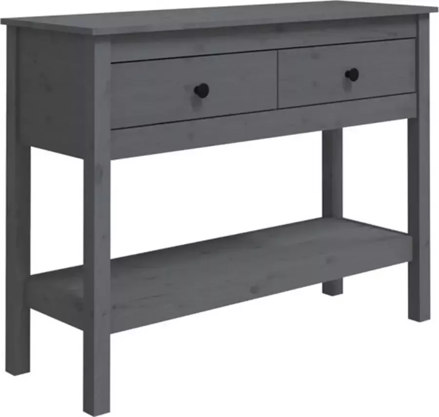 VidaXL -Wandtafel-100x35x75-cm-massief-grenenhout-grijs - Foto 3