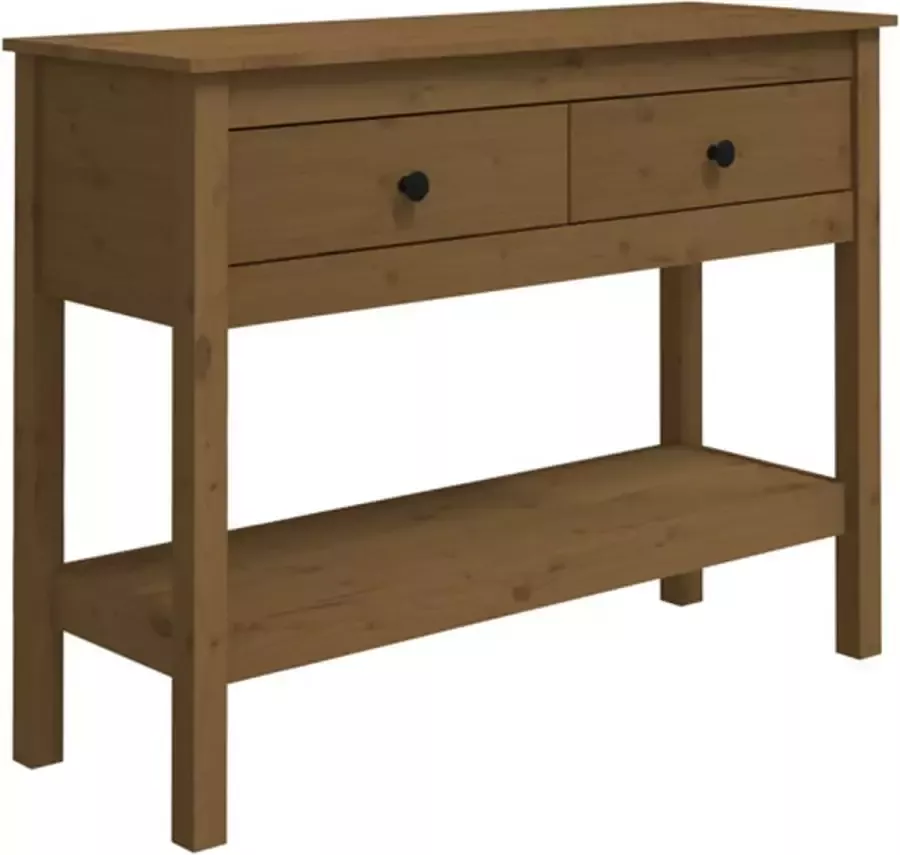 VidaXL -Wandtafel-100x35x75-cm-massief-grenenhout-honingbruin - Foto 3