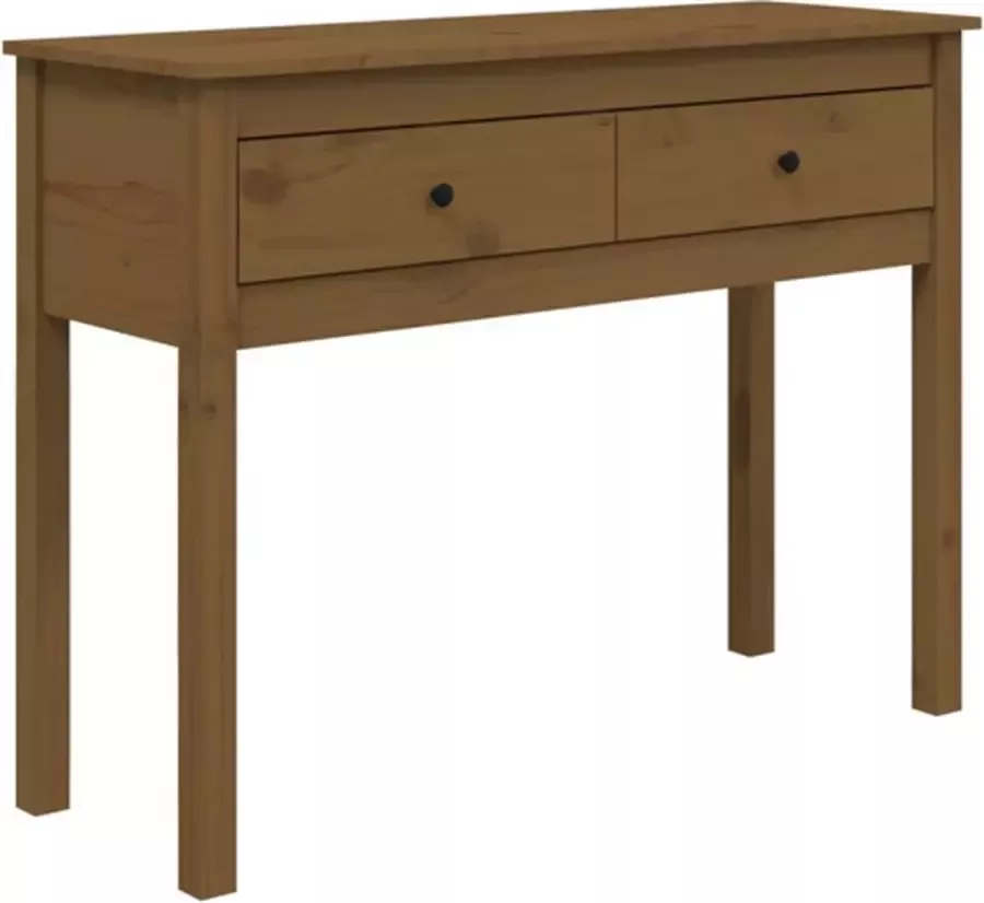 VidaXL -Wandtafel-100x35x75-cm-massief-grenenhout-honingbruin - Foto 3