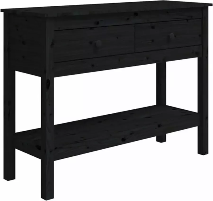 VidaXL -Wandtafel-100x35x75-cm-massief-grenenhout-zwart - Foto 3