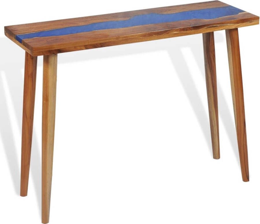 VidaXL -Wandtafel-100x35x75-cm-teakhout-en-hars - Foto 3