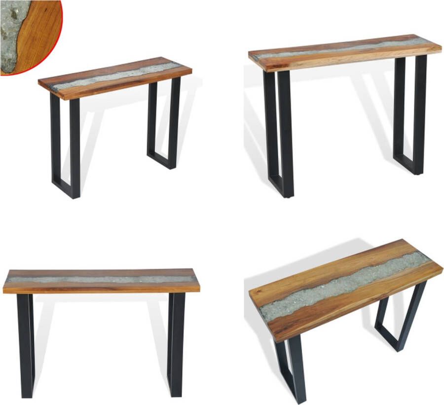 VidaXL Wandtafel 100x35x75 cm teakhout Wandtafel Wandtafels Wand Tafel Wand Tafels