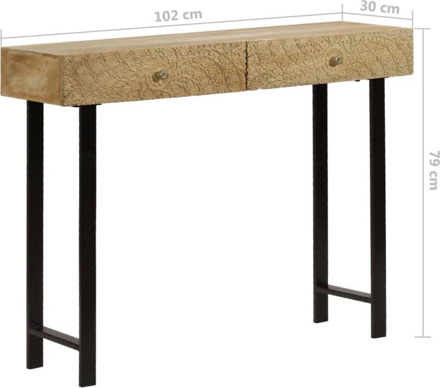 VidaXL -Wandtafel-102x30x79-cm-massief-mangohout