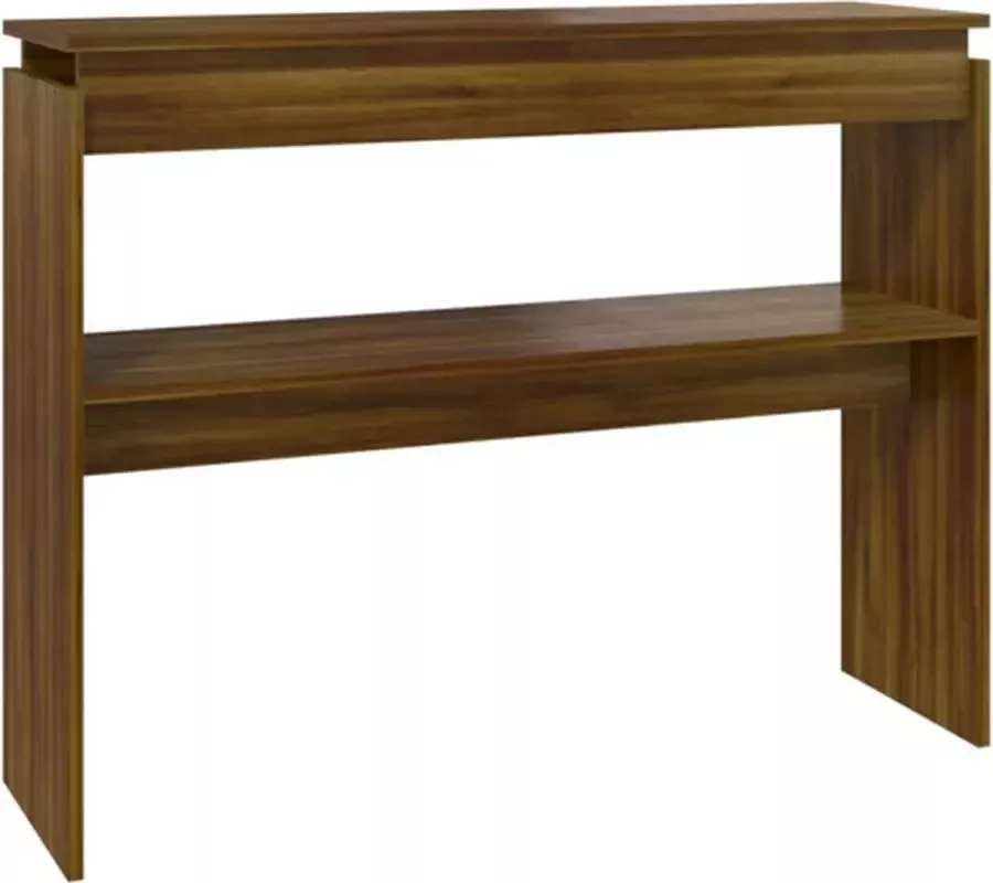 VidaXL -Wandtafel-102x30x80-cm-bewerkt-hout-bruineikenkleurig - Foto 2