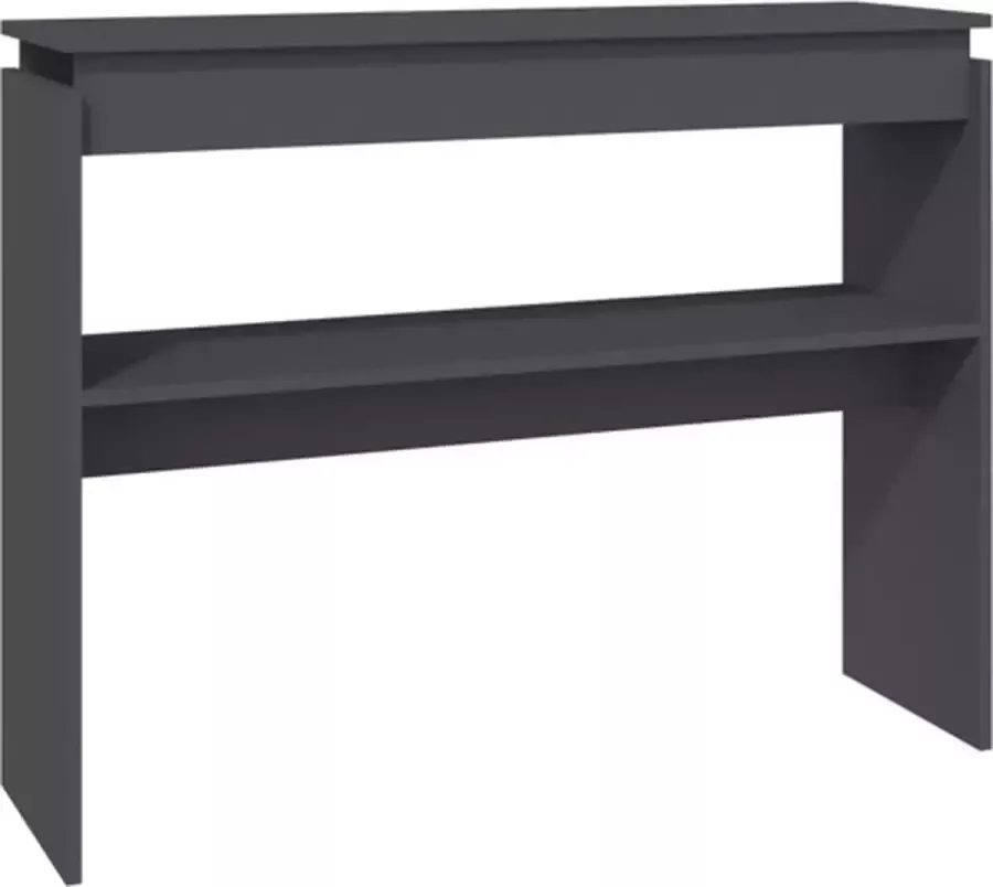 VidaXL Wandtafel 102x30x80 cm spaanplaat grijs - Foto 2