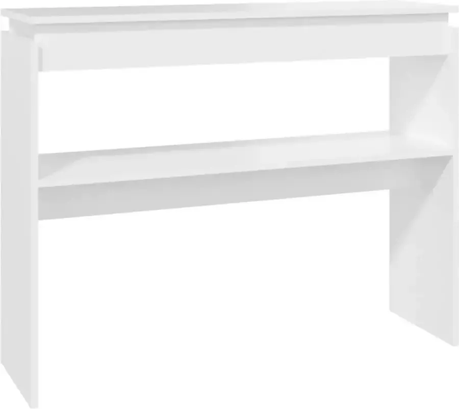 VidaXL -Wandtafel-102x30x80-cm-bewerkt-hout-wit - Foto 3