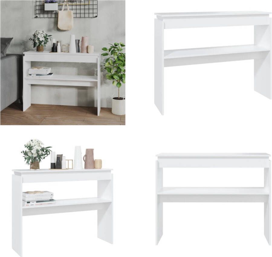 VidaXL Wandtafel 102x30x80 cm bewerkt hout wit Bijzettafel Bijzettafels Tafel Tafels