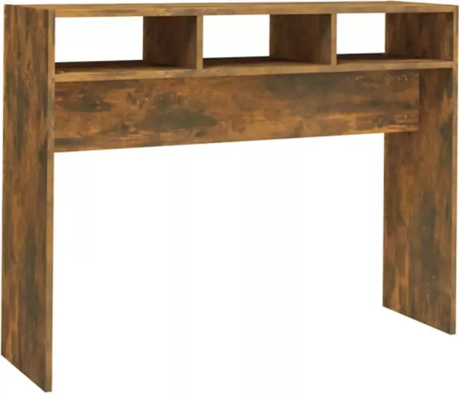 VidaXL -Wandtafel-105x30x80-cm-bewerkt-hout-gerookt-eikenkleurig - Foto 4