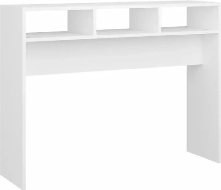 VidaXL -Wandtafel-105x30x80-cm-bewerkt-hout-wit - Foto 3