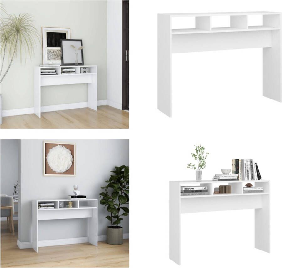 VidaXL Wandtafel 105x30x80 cm bewerkt hout wit Bijzettafel Bijzettafels Tafel Tafels