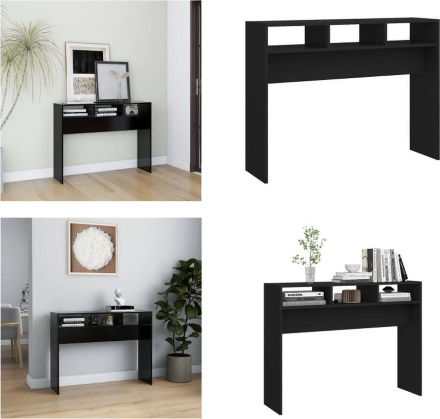 VidaXL Wandtafel 105x30x80 cm bewerkt hout zwart Bijzettafel Bijzettafels Tafel Tafels