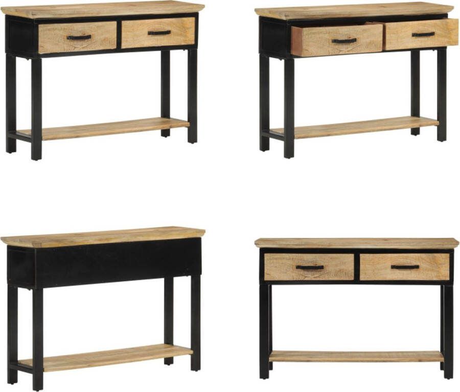 VidaXL -Wandtafel-110x30x75-cm-massief-ruw-mangohout - Foto 2