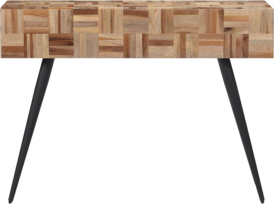 VidaXL Wandtafel 110x34x80 cm massief gerecycled teakhout Wandtafel Teak Hout Vintage Industrieel Muurplank Salontafel