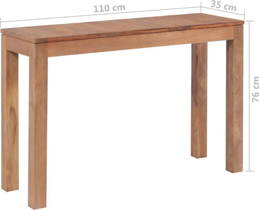 VidaXL -Wandtafel-110x35x76-cm-teakhout-met-natuurlijke-afwerking - Foto 3