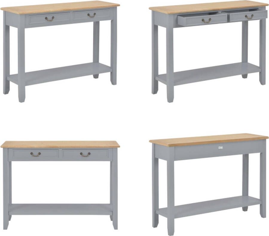 VidaXL -Wandtafel-110x35x80-cm-hout-grijs - Foto 2