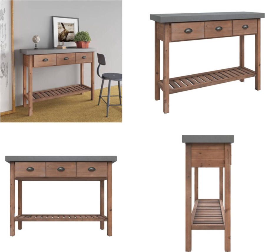 VidaXL Wandtafel 110x35x80 cm massief vurenhout Wandtafel Wandtafels Consoletafel Console