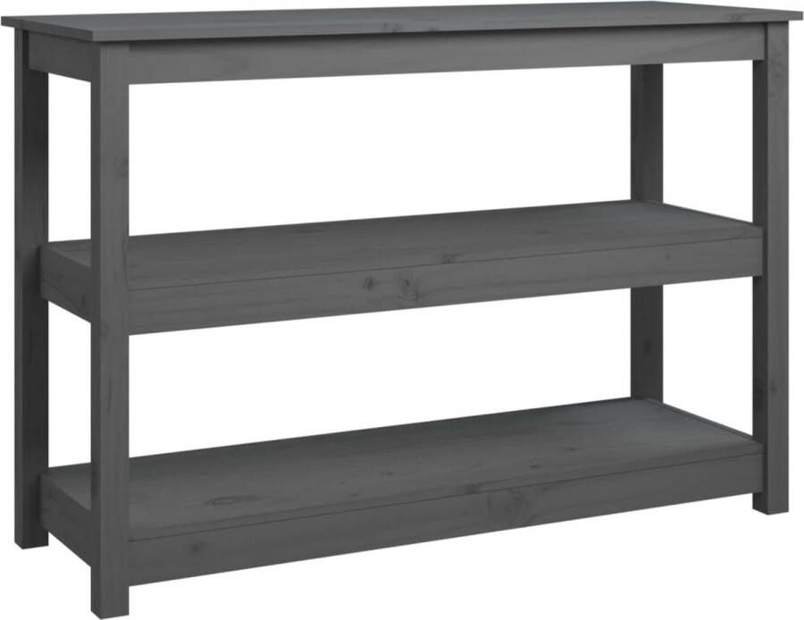 VidaXL Wandtafel 110x40x74 cm Massief Grenenhout Wandtafel Grenoble Hout Grijze Wandtafel Salontafel Entreetafel Multifunctionele Tafel