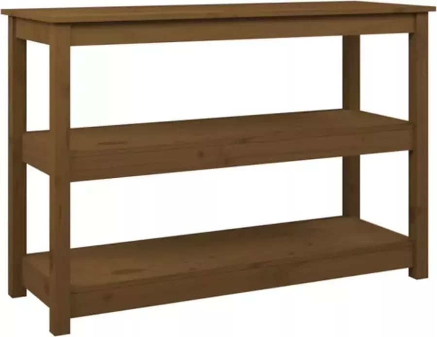 VidaXL -Wandtafel-110x40x74-cm-massief-grenenhout-honingbruin - Foto 4