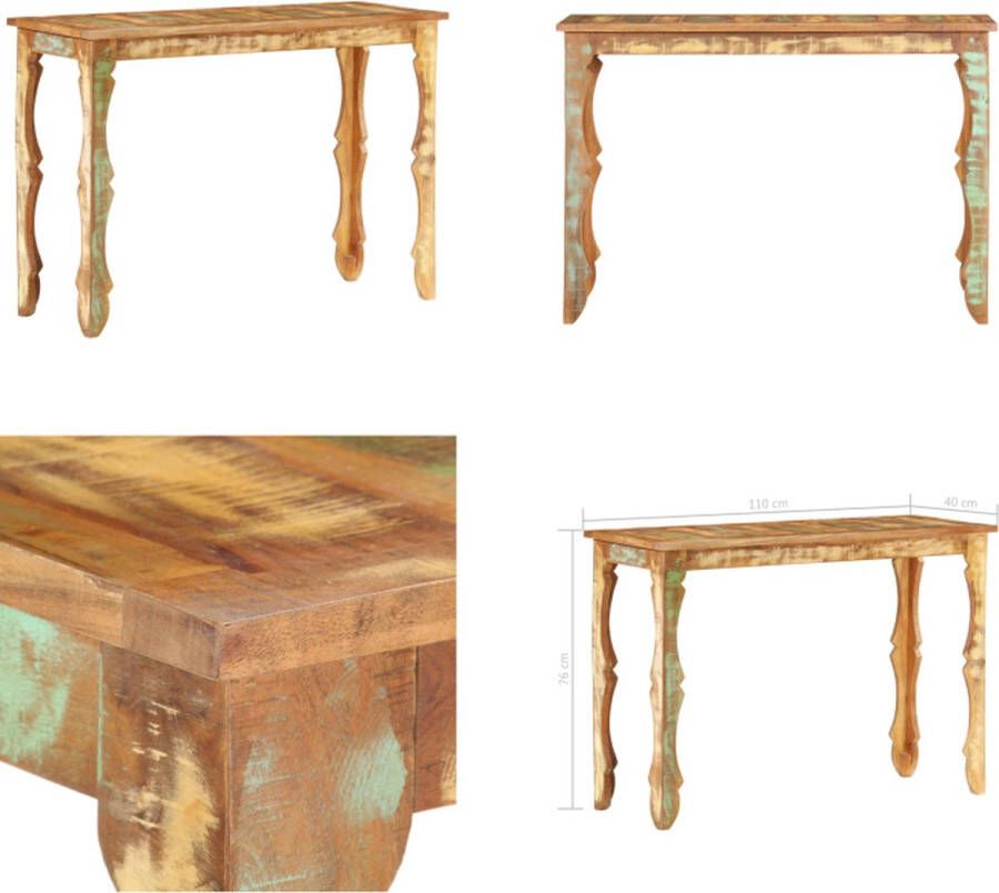 VidaXL Wandtafel 110x40x76 cm massief gerecycled hout Wandtafel Wandtafels Consoletafel Consoletafels