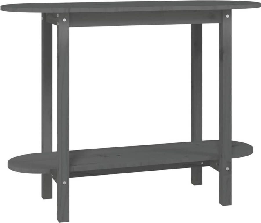 VidaXL -Wandtafel-110x40x80-cm-massief-grenenhout-grijs - Foto 2