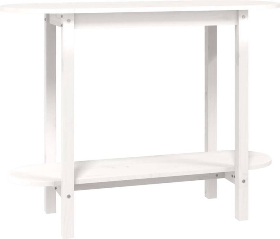 VidaXL -Wandtafel-110x40x80-cm-massief-grenenhout-wit - Foto 2