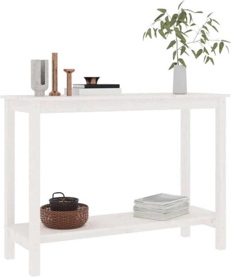 VidaXL -Wandtafel-110x40x80-cm-massief-grenenhout-wit - Foto 2