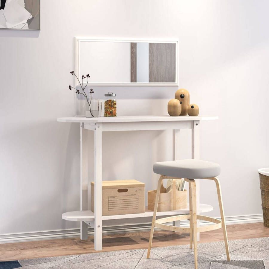 VidaXL -Wandtafel-110x40x80-cm-massief-grenenhout-wit - Foto 3