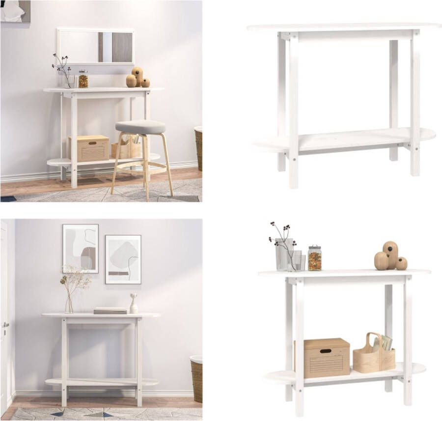 VidaXL -Wandtafel-110x40x80-cm-massief-grenenhout-wit