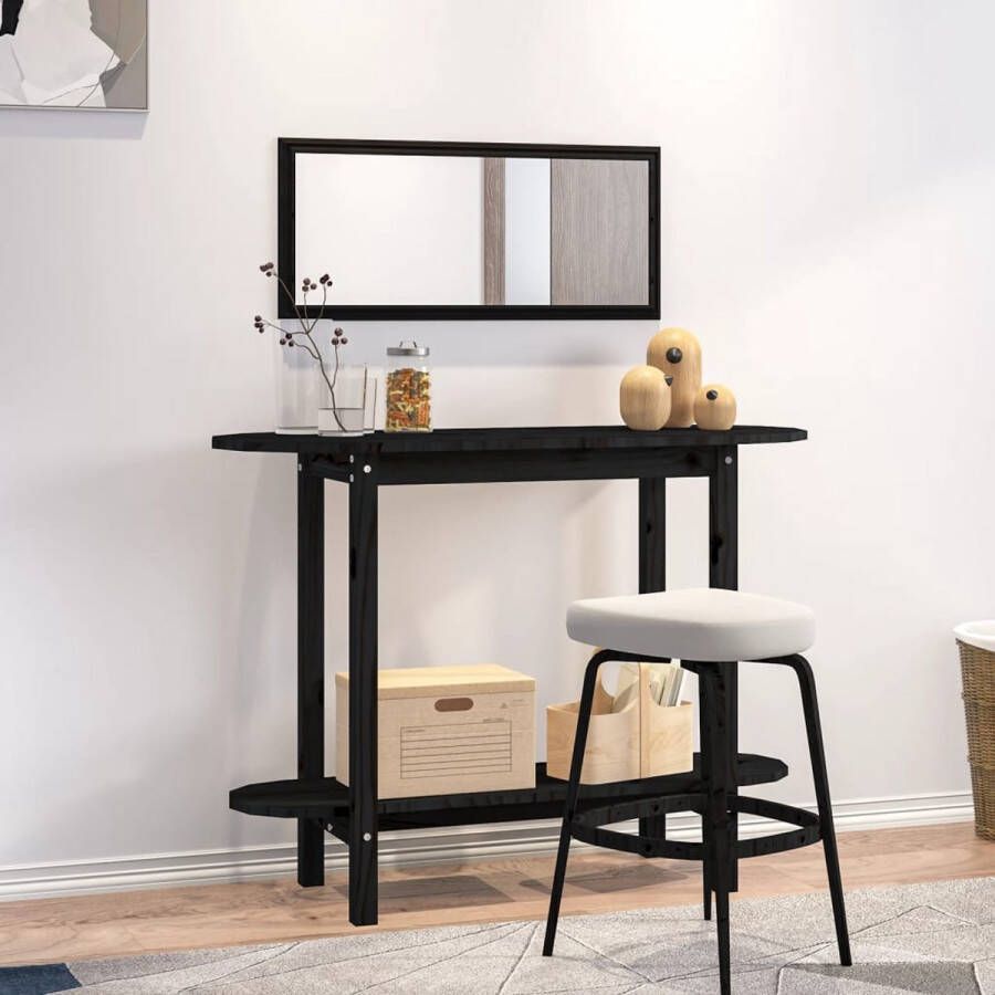 VidaXL -Wandtafel-110x40x80-cm-massief-grenenhout-zwart - Foto 3