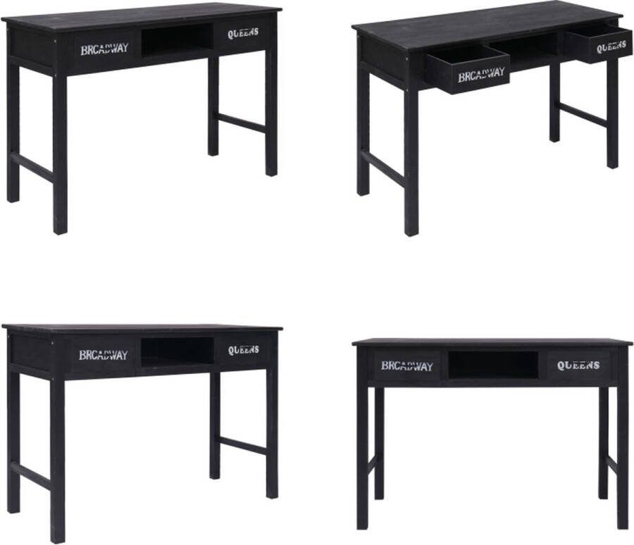 VidaXL -Wandtafel-110x45x76-cm-hout-zwart - Foto 2