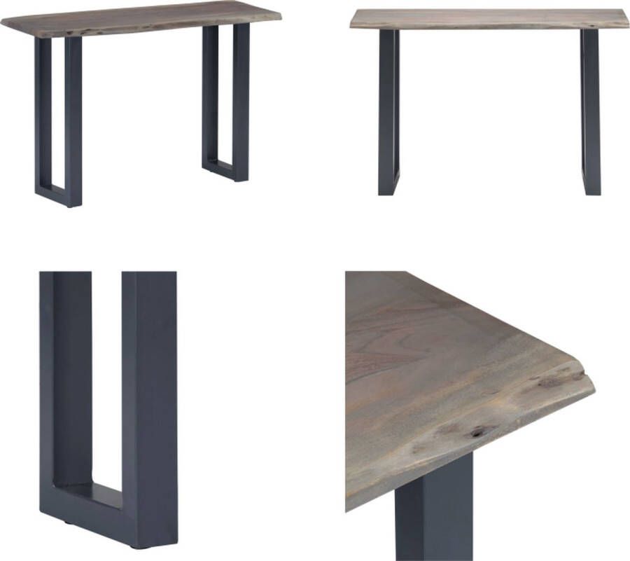 VidaXL -Wandtafel-115x35x76-cm-massief-acaciahout-en-ijzer-grijs