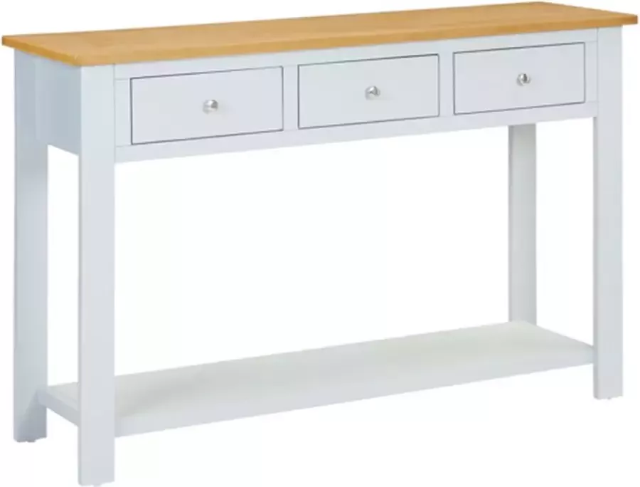 VidaXL -Wandtafel-118x35x77-cm-massief-eikenhout - Foto 4