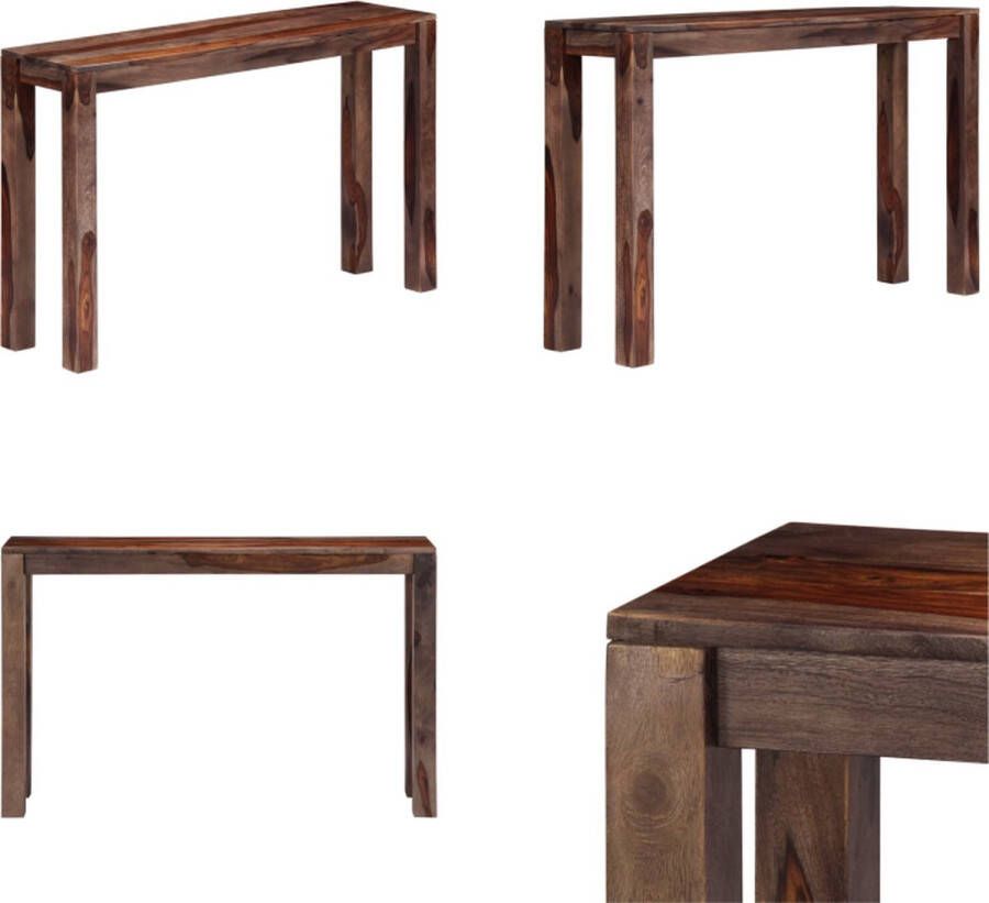 VidaXL Wandtafel 120x30x76 cm massief sheeshamhout grijs Wandtafel Wandtafels Consoletafel Consoletafels