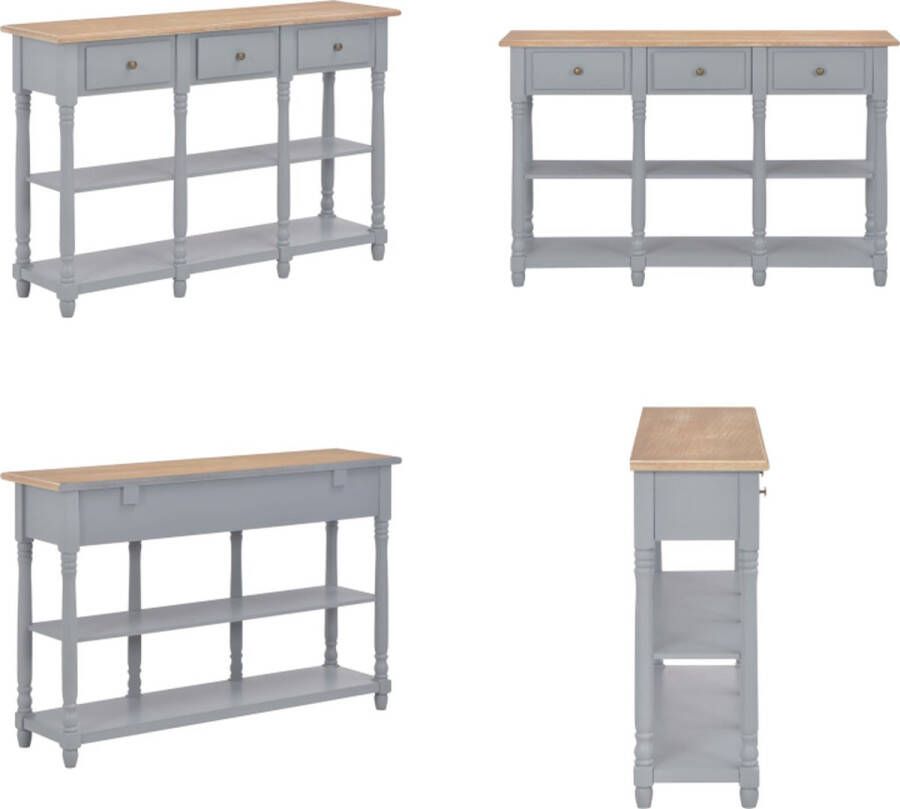 VidaXL Wandtafel 120x30x76 cm MDF grijs Wandtafel Wandtafels Bijzettafel Bijzettafels