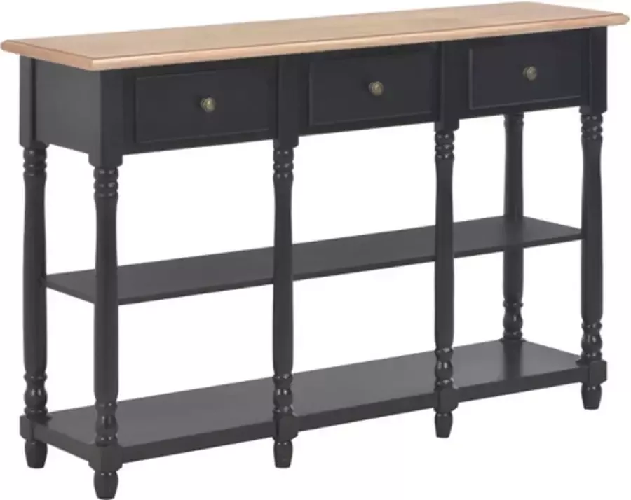 VidaXL Wandtafel 110x30x76 cm bewerkt hout zwart - Foto 3