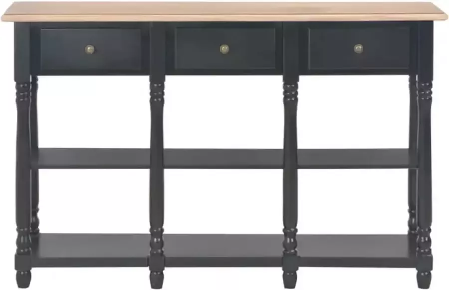 VidaXL Wandtafel 110x30x76 cm bewerkt hout zwart - Foto 2