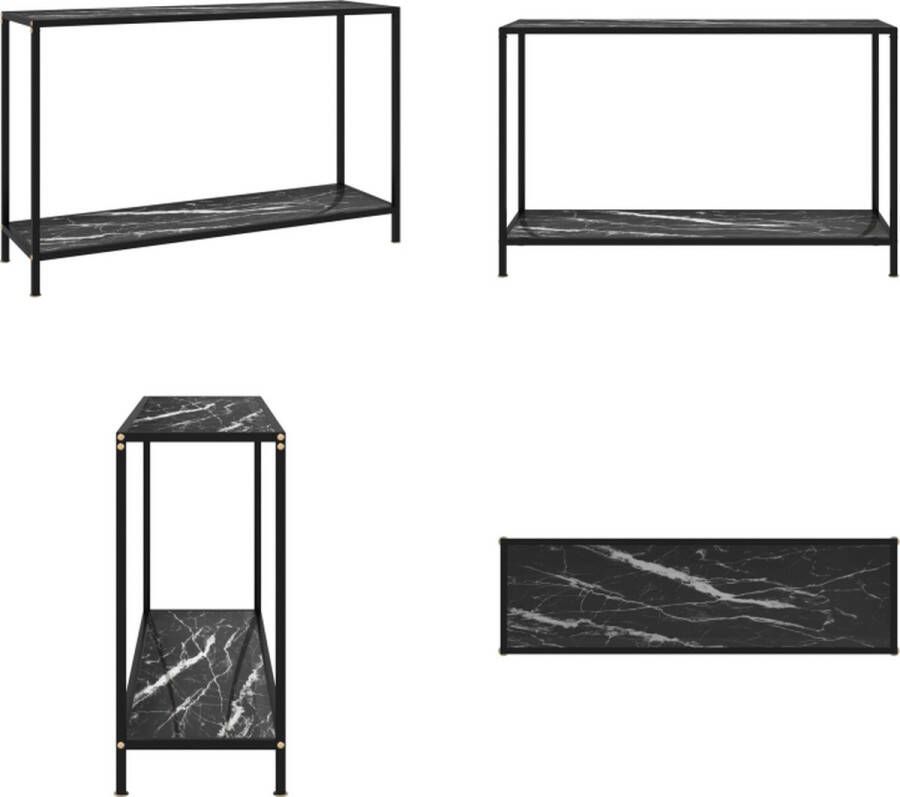 VidaXL Wandtafel 120x35x75 cm gehard glas zwart Wandtafel Wandtafels Bijzettafel Bijzettafels - Foto 2