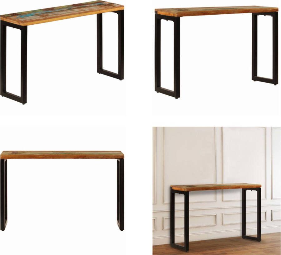 VidaXL Wandtafel 120x35x76 cm massief gerecycled hout en staal Consoletafel Consoletafels Console Tafel Console Tafels