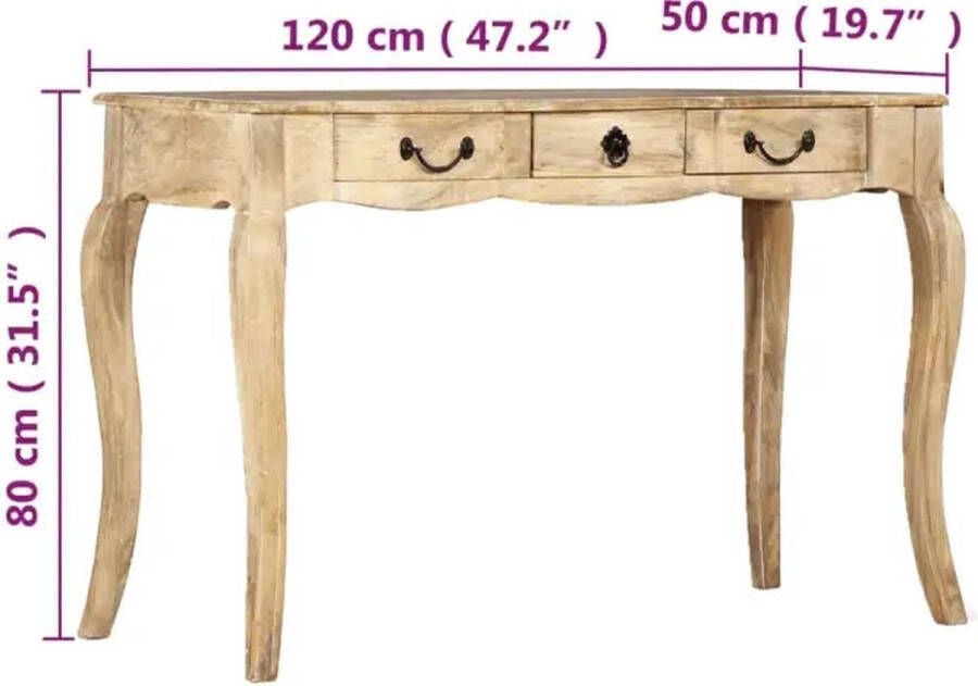 VidaXL -Wandtafel-120x50x80-cm-massief-mangohout - Foto 2