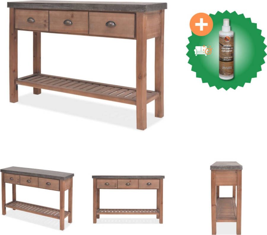 VidaXL Wandtafel 122x35x80 cm massief vurenhout Tafel Inclusief Houtreiniger en verfrisser