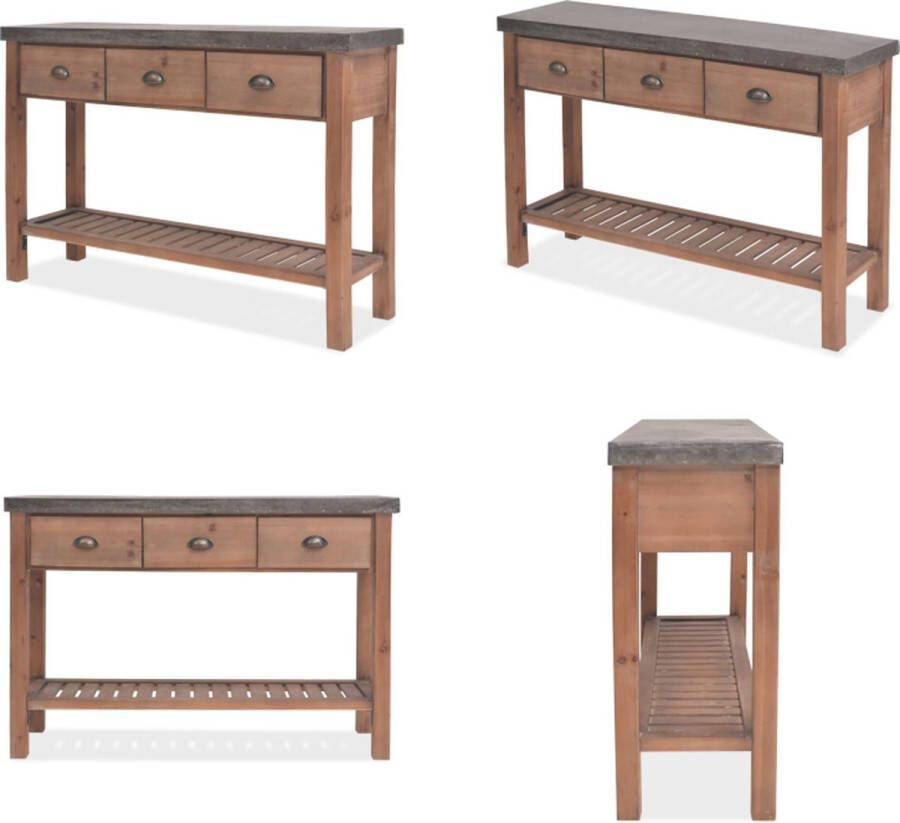 VidaXL Wandtafel 122x35x80 cm massief vurenhout Wandtafel Wandtafels Console Tafel Console Tafels