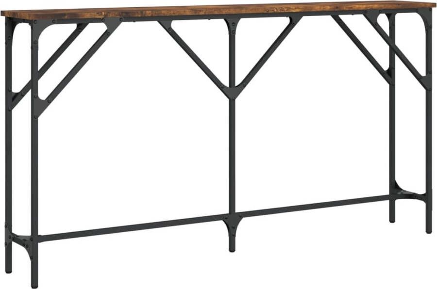 VidaXL -Wandtafel-140x23x75-cm-bewerkt-hout-gerookt-eikenkleurig - Foto 2