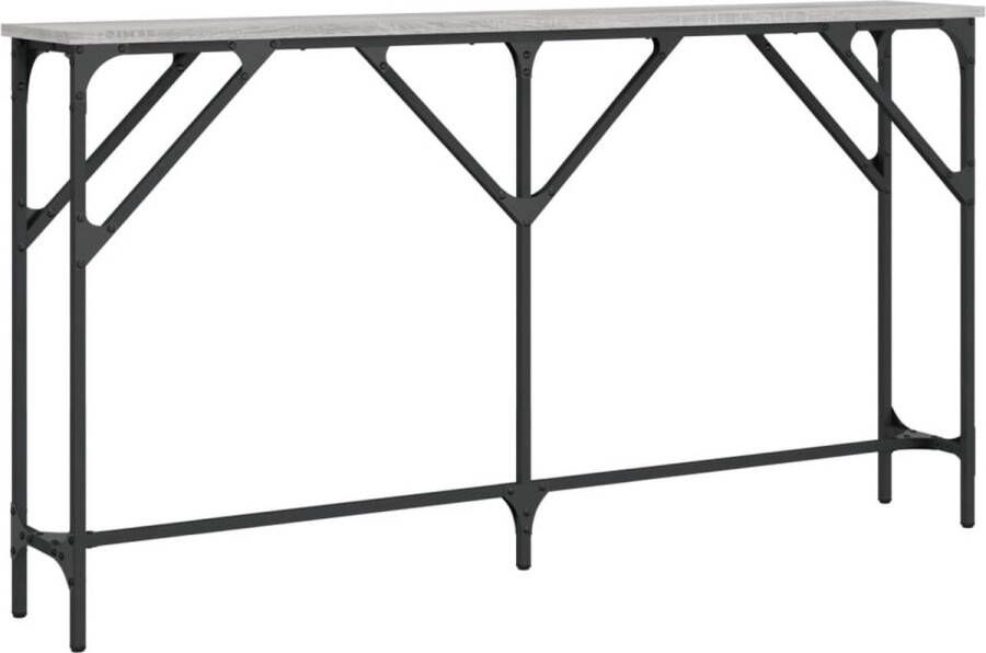 VidaXL -Wandtafel-140x23x75-cm-bewerkt-hout-grijs-sonoma - Foto 2