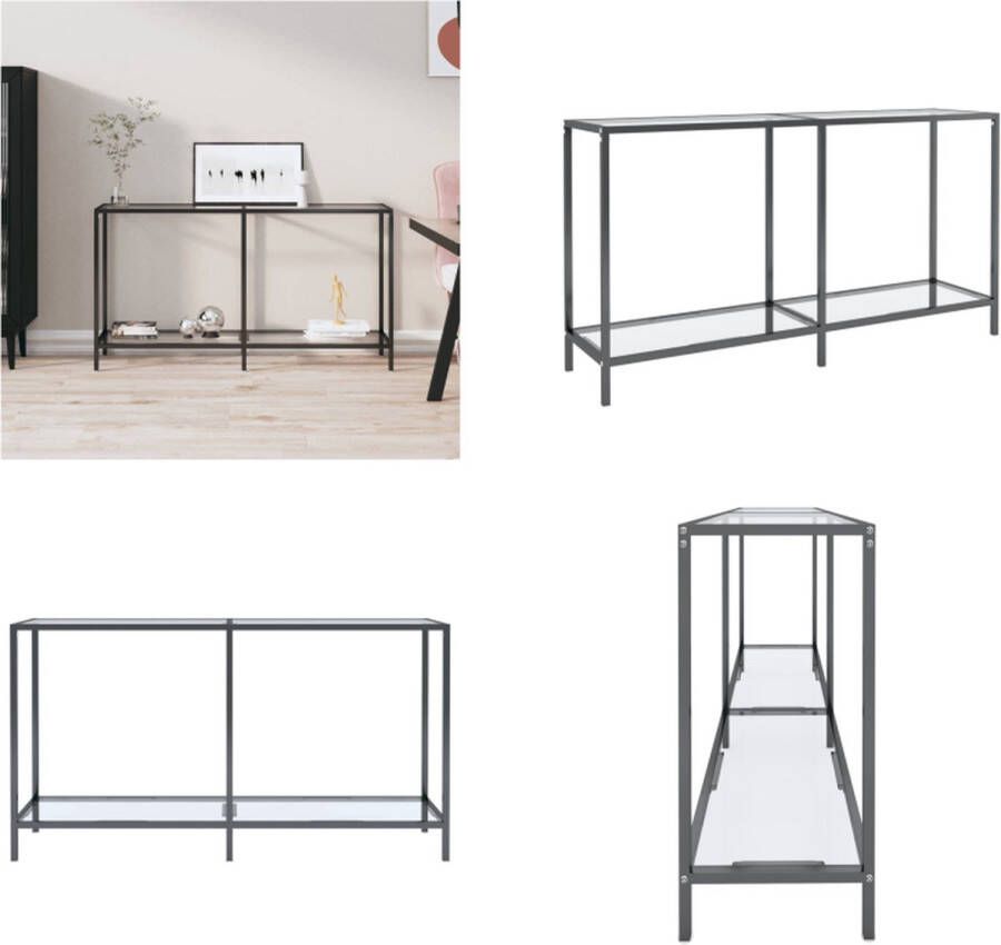 VidaXL Wandtafel 140x35x75 5 cm gehard glas transparant Wandtafel Wandtafels Bijzettafel Bijzettafels