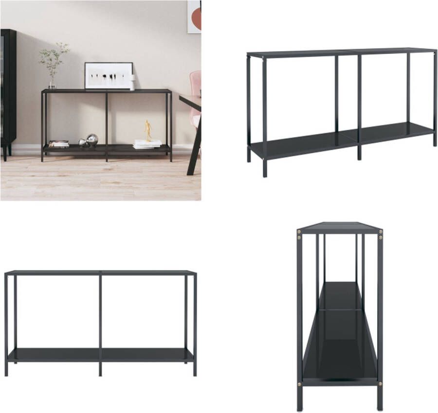 VidaXL Wandtafel 140x35x75 5 cm gehard glas zwart Wandtafel Wandtafels Bijzettafel Bijzettafels
