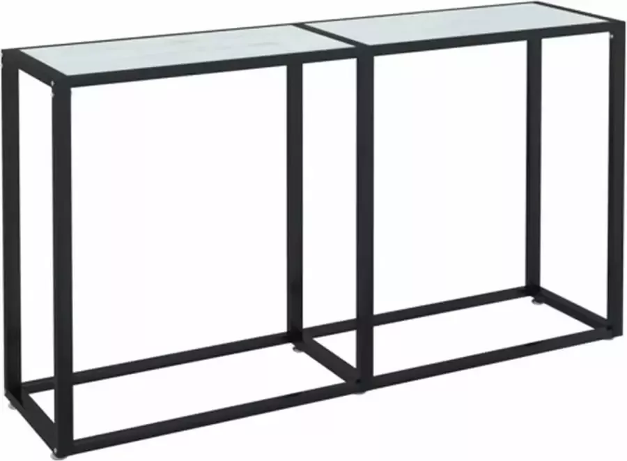 VidaXL -Wandtafel-140x35x75 5-cm-gehard-glas-witmarmerkleurig - Foto 3