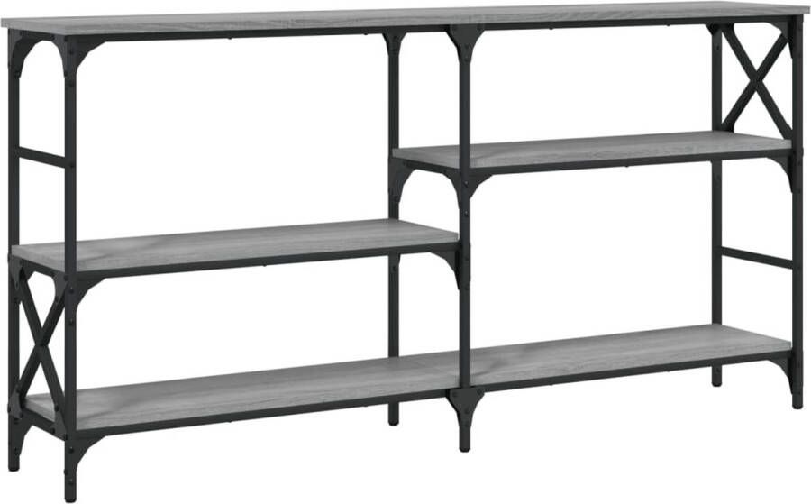 VidaXL Wandtafel 150x29x76 5 cm Grijs Sonoma Eiken Wandtafel Consoletafel Haltafel Eikenhouten Tafel Grijs Tafel Bewerkthout Staaltafel Opslagmogelijkheden Decoratief