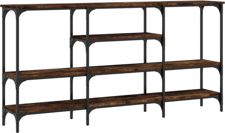 VidaXL Wandtafel 160x29x80 cm bewerkt hout gerookt eikenkleurig Wandtafel Houten Wandtafel Bruine Wandtafel Vintage Wandtafel Bergruimte